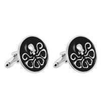 Cufflinks Octopus para homens em liga preta e prateada Cufflinks Octopus para homens em liga preta e prateada