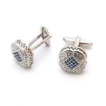 Cufflinks, quadrado prateado luxuoso para homens, cobre Cufflinks, quadrado prateado luxuoso para homens, cobre