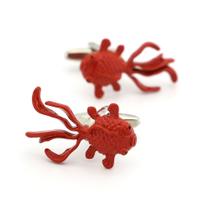 Cufflinks Red Fish Design para homens em liga de cobre