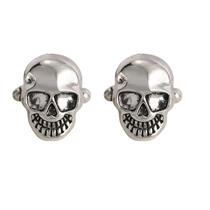 Cufflinks Skull Design Silver Alloy para homens Cufflinks Skull Design Silver Alloy para homens