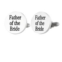 Cufflinks Stainless Steel Father of the Bride para homens Cufflinks Stainless Steel Father of the Bride para homens