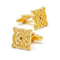 Cufflinks vintage em cobre banhado a ouro para homens Cufflinks vintage em cobre banhado a ouro para homens