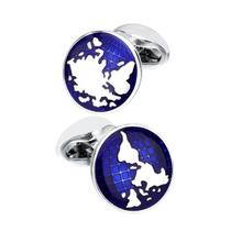 Cufflinks Wokex, manguito redondo azul de alta qualidade para homens