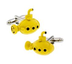 Cufflinks Yellow Submarine Design Copper para homens Cufflinks Yellow Submarine Design Copper para homens