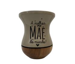 Cuia chimarrão cor nude de madeira