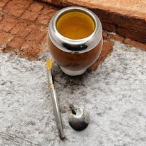 Cuia coquinho uruguaio + bomba inox com ouro 24k Cuia coquinho uruguaio + bomba inox com ouro 24k