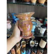 Cuia de chimarrão ceramica marrom lustre