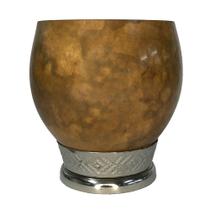 Cuia de Chimarrão Coquinho Bocal Queimado Pé de Metal