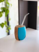 Cuia de chimarrão e tererê azul celeste Cuia de chimarrão e tererê azul celeste