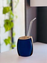 Cuia de chimarrão e tererê azul marinho Cuia de chimarrão e tererê azul marinho