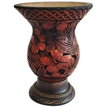 Cuia De Chimarrão Tererê Artesanal Cuia De Porongo Natural Com Pé Desenho De Flores Cuia De Chimarrão Tererê Artesanal Cuia De Porongo Natural Com Pé Desenho De Flores