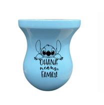 Cuia De Madeira Azul Personalizada - STITCH