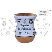 Cuia de Madeira Branca Personalizada 360 - Dia dos Professores