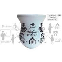 Cuia de Madeira Branca Personalizada 360 - Dia dos Professores