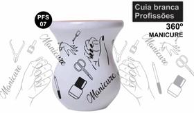 Cuia de Madeira Branca Personalizada 360 Profissões - Manicure