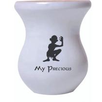 Cuia De Madeira Branca Personalizada Senhor dos Anéis