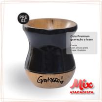 Cuia de madeira gravada