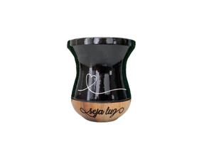 Cuia de madeira imbuia cor preta