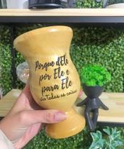 Cuia de Madeira Lisa com Pé - Deus