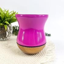 Cuia de Madeira Lisa Sem Pé Rosa