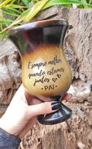 Cuia de Madeira Pintada com Pé - Pai