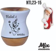 Cuia de Madeira Premium Branca Personalizada Natal