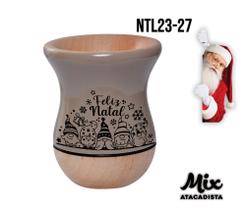 Cuia de Madeira Premium Nude Personalizada Natal