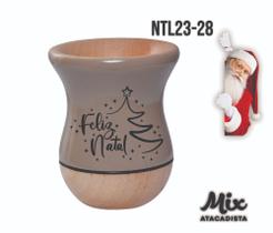 Cuia de Madeira Premium Nude Personalizada Natal