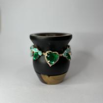 Cuia de Madeira Preta Fosca com ckoker de Luxo Cuia de Madeira Preta Fosca com ckoker de Luxo