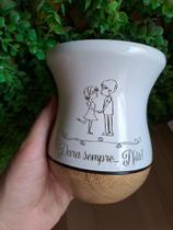 Cuia madeira imbuia com gravação