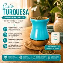 Cuia Madeira Imbuia para Chimarrão Turquesa Madeira Cuia Madeira Imbuia para Chimarrão Turquesa Madeira