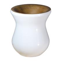 Cuia Madeira Nobre Imbuia Chimarrão Perolizada Branca Cuia Madeira Nobre Imbuia Chimarrão Perolizada Branca