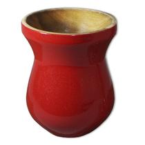 Cuia Madeira Nobre Imbuia Chimarrão Perolizada Vermelha Cuia Madeira Nobre Imbuia Chimarrão Perolizada Vermelha