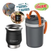 Cuia Térmica Inox 250ml Chimarrão Tereré + Jarra Cinza 2,5L Cuia Térmica Inox 250ml Chimarrão Tereré + Jarra Cinza 2,5L