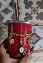 Cuia vermelha para tererê ou chimarrão