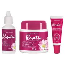 Cuidado com a Pele Rosativ: Creme Facial Suavizador de Manchas + Óleo Rosa Mosqueta Colo e Face + Creme Regenerador área dos Olhos
