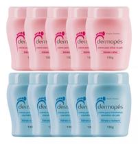 Cuidado para os Pés Kit 5 Dermopés Creme Para Afinar Os Pés 130g (rosa) + 5 Dermopés Azul 130g