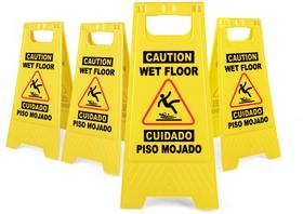 Cuidado: Placa de piso úmido XPCARE, 60 cm, aviso de segurança bilíngue
