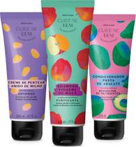 Cuide-se Bem Feira: Shampoo Vinagre Maçã + Condicionador Abacate + Creme de Pentear Amido Milho