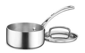 Cuisinart Panela de Aço Inoxidável Tri-Ply 1L com Tampa