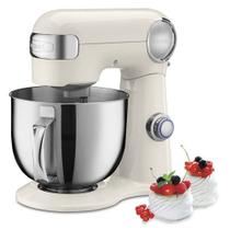 Cuisinart SM-50CRM Precision Master 5.5-Quart 12-Speed Stand Mixer com tigela de mistura, Chef's Whisk, pá de mistura plana, gancho de massa e protetor de respingo com bico de derramamento, creme de coco