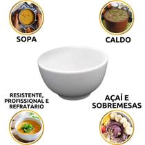 Cumbuca 500ml Tigela Bowl Porcelana Branca 2 Linha Japonesa Sopa Caldo Feijoada Farofa Vinagrete Sobremesa Açaí Consume