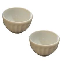 Cumbuca Canelada Porcelana Branca 150ml 2 Pçs Ideal temperos sobremesas doces Cumbuca Canelada Porcelana Branca 150ml 2 Pçs Ideal temperos sobremesas doces