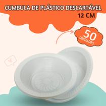 Cumbuca de plástico descartável para festa, 50 unid