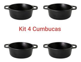 Cumbuca Panelinha Ferro 435ml Para Servir Porção Kit 4 Unidades