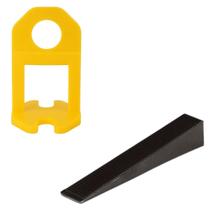 Cunha Plástica Preta 50 Un + Nivelador Para Piso Amarelo 4Mm Cunha Plástica Preta 50 Un + Nivelador Para Piso Amarelo 4Mm