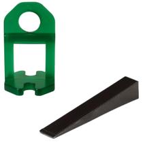 Cunha Plástica Preta 50 Un + Nivelador Para Piso Verde 2Mm Cunha Plástica Preta 50 Un + Nivelador Para Piso Verde 2Mm