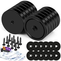 Cup Magnets TRYMAG 68 kg de neodímio, pacote com 12 unidades com orifícios e adesivo Cup Magnets TRYMAG 68 kg de neodímio, pacote com 12 unidades com orifícios e adesivo