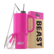 Cupcake de aço inoxidável Tumbler Greens Steel Beast 1250ml rosa