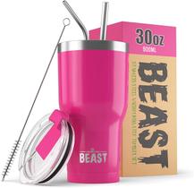 Cupcake de aço inoxidável Tumbler Greens Steel Beast 900 ml rosa